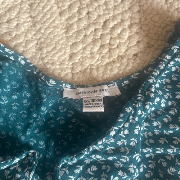 Green American eagle green short sundress with a flower pattern - Picture 2 of 4